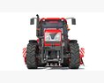 Compact Tractor With Cultivator 3d model clay render