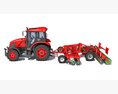 Compact Tractor With Folding Harrow 3D 모델  back view