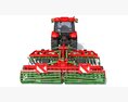 Compact Tractor With Folding Harrow 3d model side view