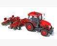 Compact Tractor With Folding Harrow 3D 모델  top view