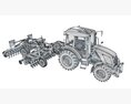 Compact Tractor With Folding Harrow 3D模型