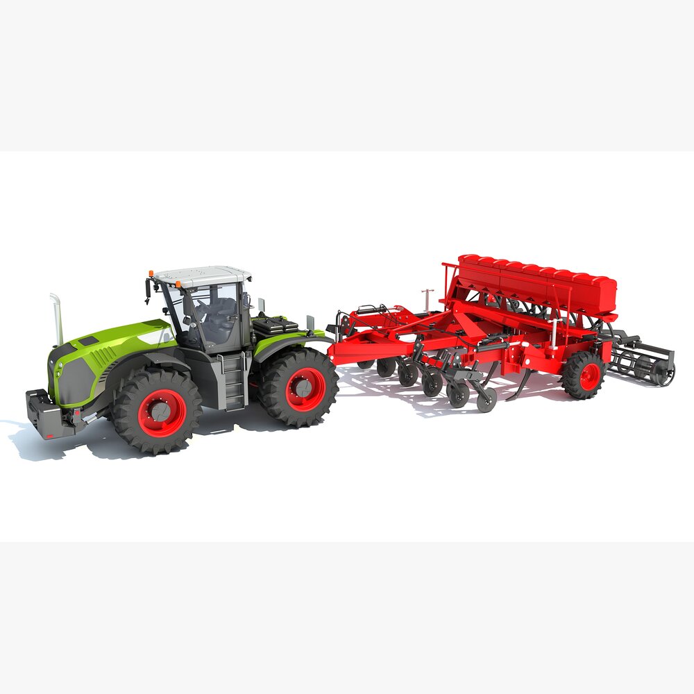 Farm Tractor Planter 3D модель