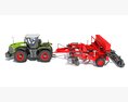 Farm Tractor Planter 3D 모델  back view