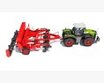Farm Tractor Planter 3D-Modell Seitenansicht