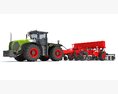 Farm Tractor Planter 3D-Modell Vorderansicht