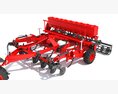 Farm Tractor Planter 3d model clay render