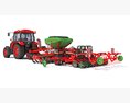 Farm Tractor With Grain Drill Modello 3D