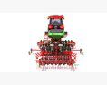 Farm Tractor With Grain Drill Modello 3D vista laterale