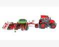 Farm Tractor With Grain Drill 3d model