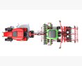 Farm Tractor With Grain Drill Modello 3D dashboard