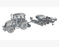 Farm Tractor With Grain Drill 3d model