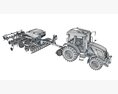 Farm Tractor With Grain Drill 3D-Modell