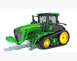 Green Tracked Tractor Modello 3D
