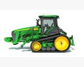 Green Tracked Tractor 3D模型 后视图