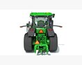 Green Tracked Tractor 3D模型 侧视图