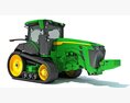 Green Tracked Tractor 3d model top view