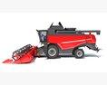 High-Capacity Crop Harvester 3D 모델  back view