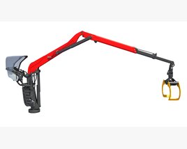 Knuckle Boom Crane With Grapple 3D-Modell
