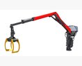 Knuckle Boom Crane With Grapple Modello 3D