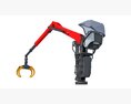 Knuckle Boom Crane With Grapple 3d model top view