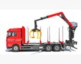 Logging Crane Truck Modello 3D vista posteriore