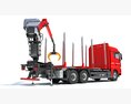 Logging Crane Truck 3D模型 侧视图