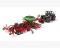 Precision Seeder Tractor Unit Modello 3D vista laterale