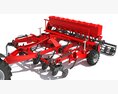 Red Tractor With Multi-Row Planter 3d model