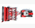 Red Tractor With Multi-Row Planter 3d model