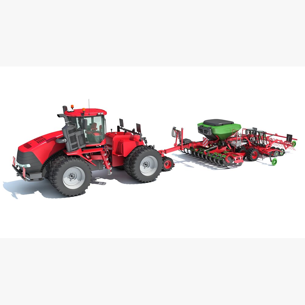Seed Drill With Articulated Tractor Modèle 3D