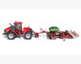 Seed Drill With Articulated Tractor 3D模型 后视图