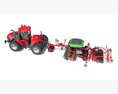 Seed Drill With Articulated Tractor 3D модель wire render