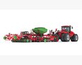 Seed Drill With Articulated Tractor Modelo 3D vista lateral