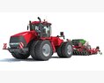 Seed Drill With Articulated Tractor 3D模型 正面图