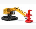 Tracked Feller Buncher Forestry Harvester 3D модель front view