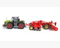 Tractor And Precision Disc Harrow 3D 모델  back view