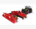 Tractor And Precision Disc Harrow 3D-Modell Seitenansicht