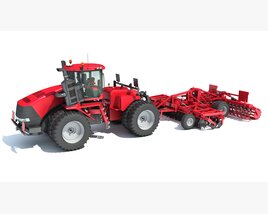 Tractor With Expandable Disc Cultivator 3D model