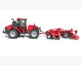 Tractor With Expandable Disc Cultivator 3D-Modell Rückansicht