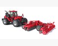 Tractor With Expandable Disc Cultivator 3Dモデル wire render