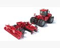 Tractor With Expandable Disc Cultivator Modello 3D vista laterale