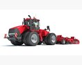 Tractor With Expandable Disc Cultivator 3Dモデル clay render