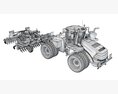 Tractor With Expandable Disc Cultivator 3D 모델 