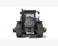 Tractor With Folding Harrow Modello 3D vista frontale