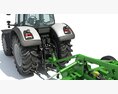 Tractor With Folding Harrow 3D-Modell seats