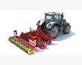 Tractor With Rotary Tiller 3D-Modell Seitenansicht