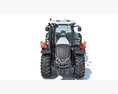 Tractor With Rotary Tiller 3D 모델  front view