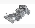 Tractor With Rotary Tiller 3D 모델 