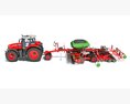 Tractor With Seeding System Modello 3D vista posteriore