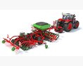 Tractor With Seeding System 3D 모델  side view